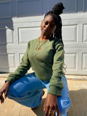 Olive Green EMBRACE Crewneck